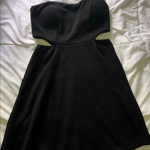 black strapless cut out dress